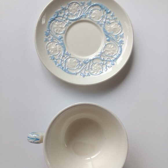 Vintage Wedgwood Patrician Tea Cup & Saucer Etruria Barlaston Shabby Distressed - Picture 4 of 10